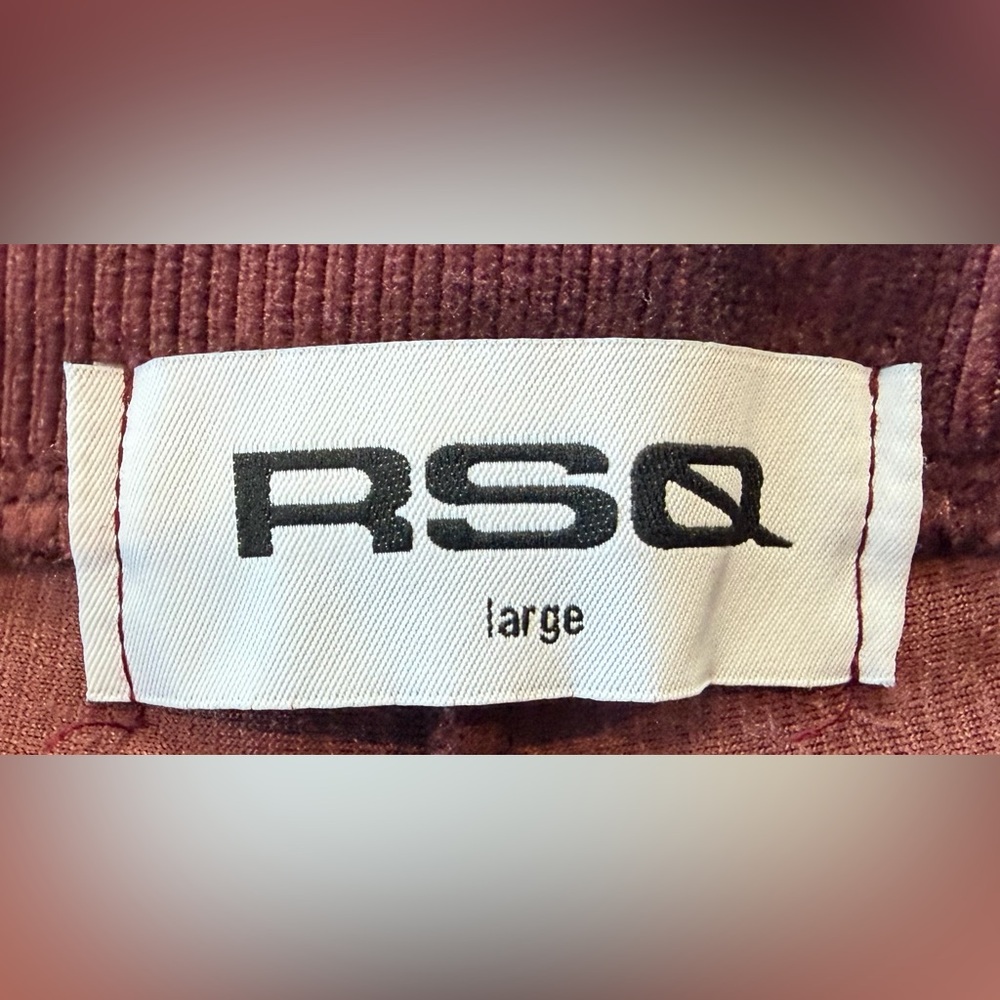 RSQ Corduroy Burgundy Maroon Bell Bottom Flared Stretchy Pants Leggings Large - Picture 12 of 12